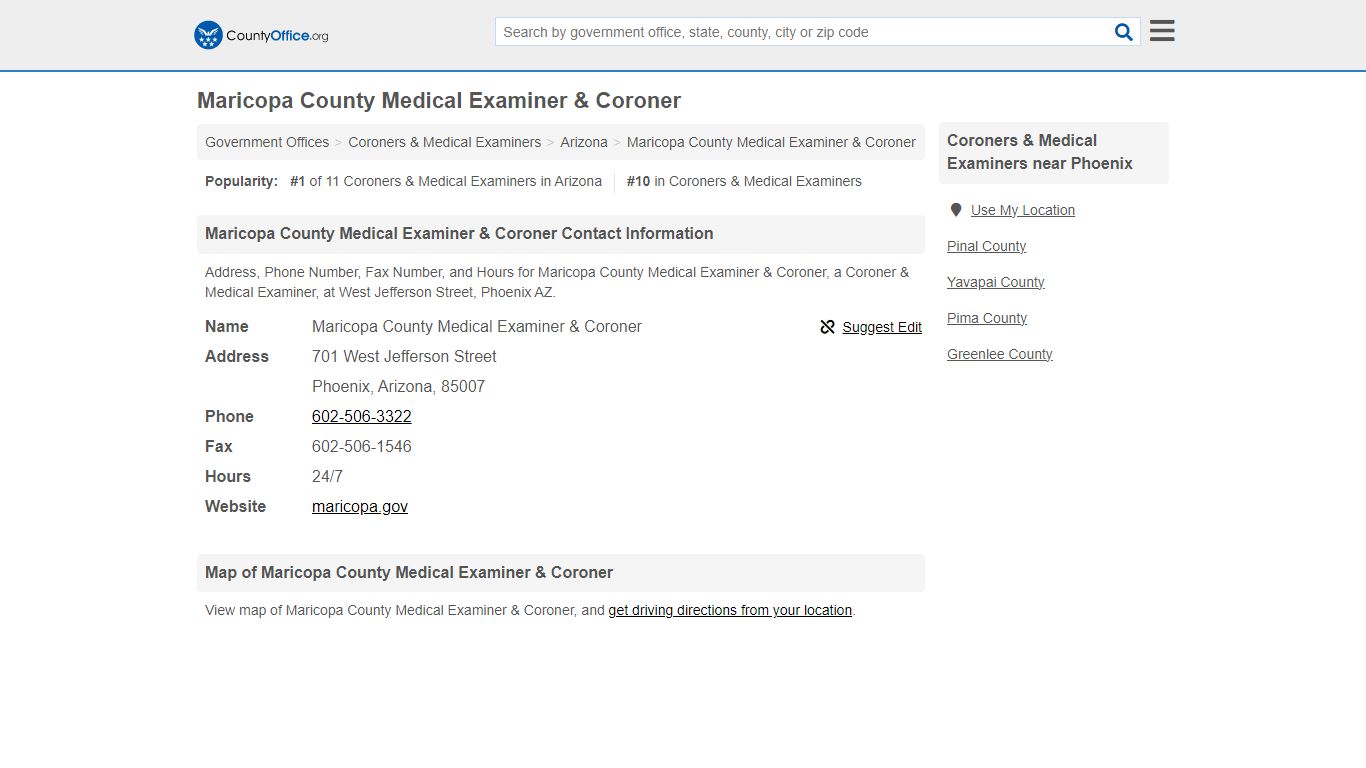 Maricopa County Medical Examiner & Coroner